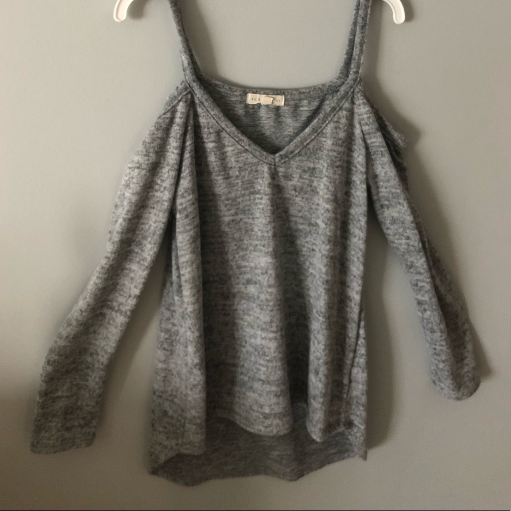 Cold Shoulder Grey Sweater